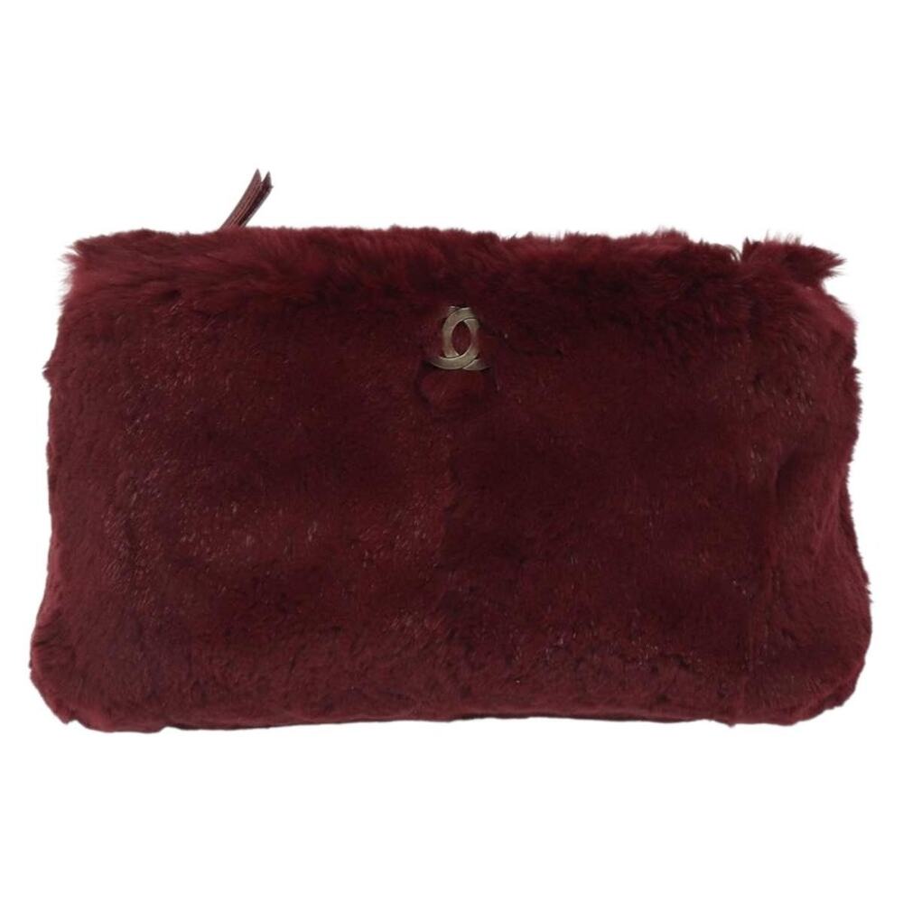 Chanel Fur Chain Shoulder Bag Red
